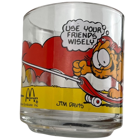 Vintage McDonald’s Garfield Glass Coffee Mug "USE YOUR FRIENDS WISELY" 1978 Cup - Picture 6 of 7